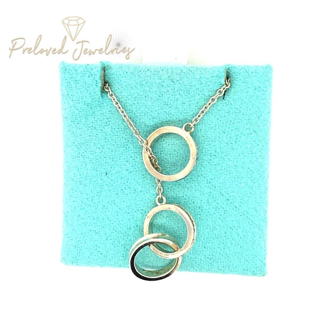 T&Co. Silver 1837 Interlocking Circle Lariat Necklace